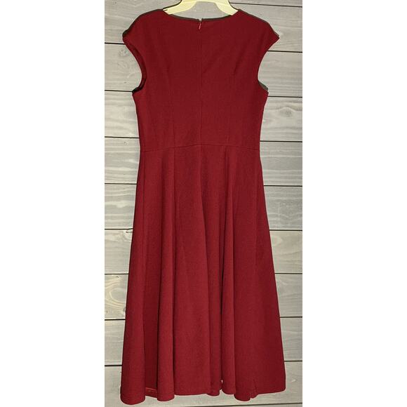 Dress Tells Ruby Red Swing Dress Cocktail Womens M Wedding Guest - Picture 3 of 5